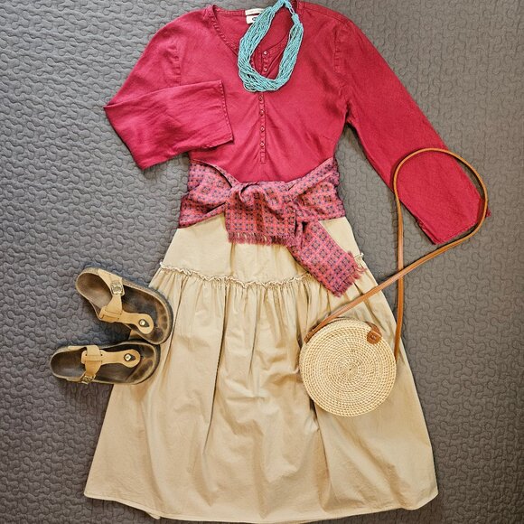 Old Navy Red Linen Blouse - Picture 1 of 8